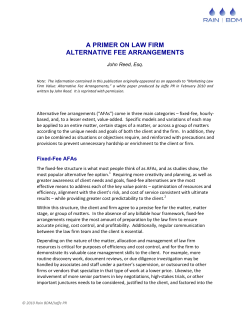 Primer on Law Firm AFAs