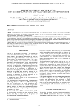 HISTORICAL BUILDINGS AND THEIR DECAY: