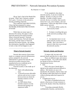 Network Intrusion Prevention Systems