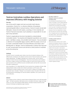 Textron Centralizes Lockbox Operations and Improves