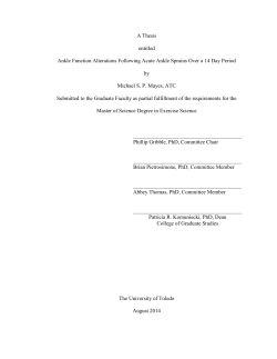 A Thesis entitled Ankle Function Alterations Following Acute Ankle