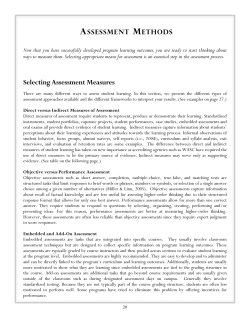 Selecting Assessment Measures