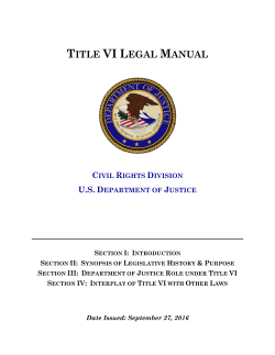 Title VI Legal Manual - US Department of Justice