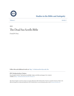 The Dead Sea Scrolls Bible - BYU ScholarsArchive