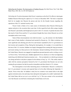 1 Debriefing the President: The Interrogation of Saddam Hussein. By