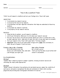 “How to Be a Landform” Poem