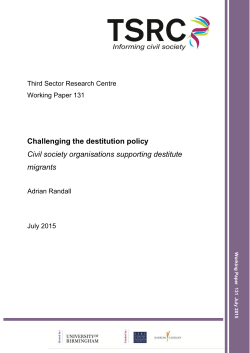 Challenging the destitution policy Civil society organisations