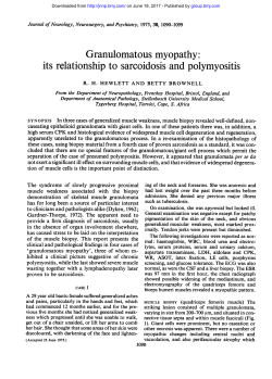 Granulomatous myopathy: its relationship to sarcoidosis and
