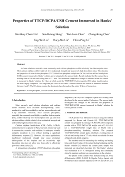 Properties of TTCP/DCPA/CSH Cement Immersed in Hanks` Solution