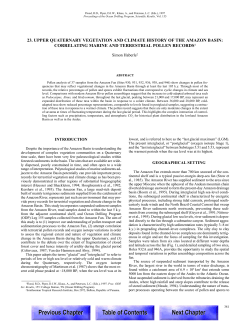 23. UPPER QUATERNARY VEGETATION AND CLIMATE HISTORY