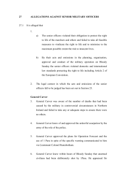 27 ALLEGATIONS AGAINST SENIOR MILITARY OFFICERS 27.1 It