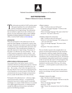 NAJIT POSITION PAPER Direct Speech in Legal Settings