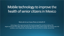 Mobile technology to improve health of senior citizens in Mexico