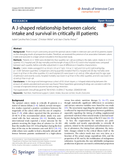 A J-shaped relationship between caloric intake and survival in