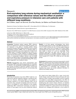 End-expiratory lung volume during mechanical