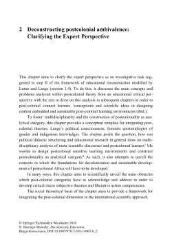 2 Deconstructing postcolonial ambivalence