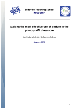 Making the most effective use of gesture in the primary MFL classroom