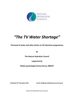 The TV Water Shortage - Natural Hydration Council