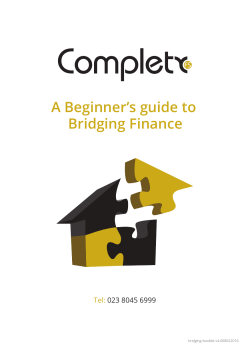 A Beginner`s guide to Bridging Finance