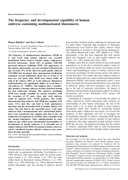 The frequency and developmental capability of human embryos