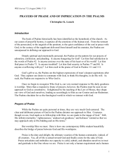 PRAYERS OF PRAISE AND OF IMPRECATION IN THE PSALMS