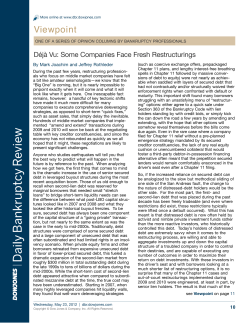 D&eacute;j&agrave; Vu: Some Companies Face Fresh Restructurings