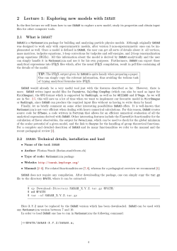2 Lecture 1: Exploring new models with SARAH