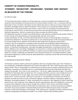 concept of human personality