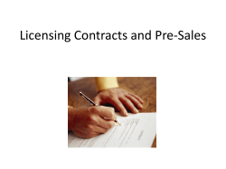Licensing Contracts and Pre-Sales
