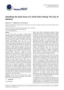 Identifying the Quiet Areas of a Small Urban Setting: The Case of