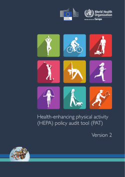 Health-enhancing physical activity (HEPA) policy audit tool (PAT