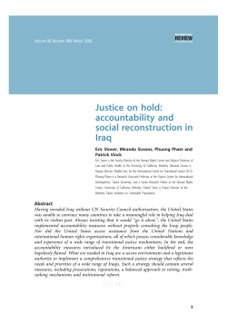 Justice on hold: accountability and social reconstruction in Iraq