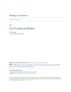 On Dworkin and Borkin - University of Michigan Law School