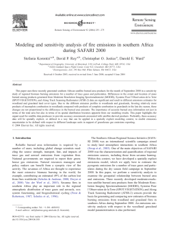 Modeling and sensitivity analysis of fire emissions in southern Africa