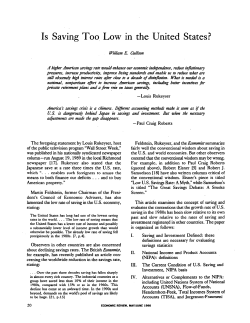 Is Saving Too Low in the United States?