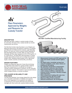 Mass Flowmeters Approved by Weights and Measures for Custody