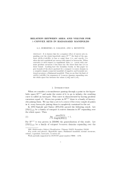 RELATION BETWEEN AREA AND VOLUME FOR λ–CONVEX SETS