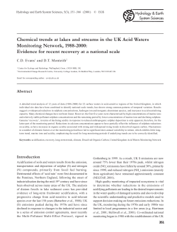 Chemical trends at lakes and streams in the UK Acid Waters