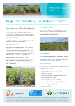 Irrigation scheduling &ndash; what does it mean?