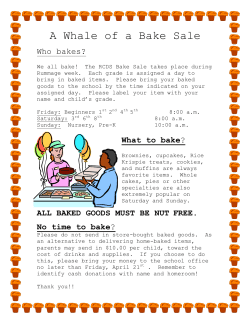 information on the Bake Sale