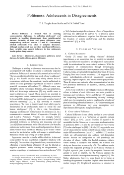 Politeness: Adolescents in Disagreements