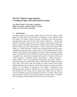 The ICE Nigeria corpus project: Creating an open, rich and accurate