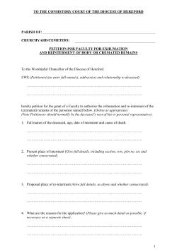 Faculty Petition - Hereford Diocesan Registry