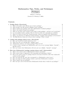 Mathematica Tips, Tricks, and Techniques Packages