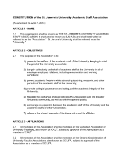 SJUASA Constitution - St. Jerome`s University Academic Staff