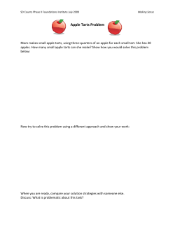 Apple Tarts Problem 1-2