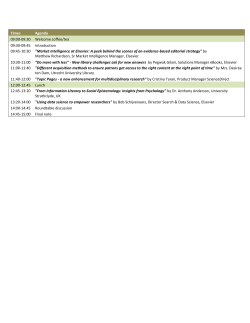 Times Agenda 09:00-09:30 Welcome coffee/tea 09:30