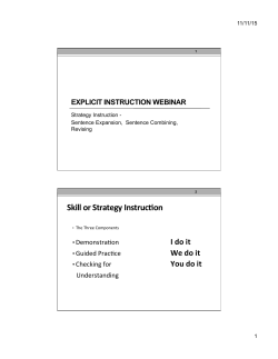 Strategy Instruction&mdash;Sentence Expansion, Sentence Combining
