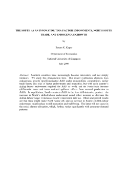 THE SOUTH AS AN INNOVATOR TOO: FACTOR ENDOWMENTS
