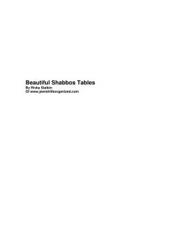 Beautiful Shabbos Tables
